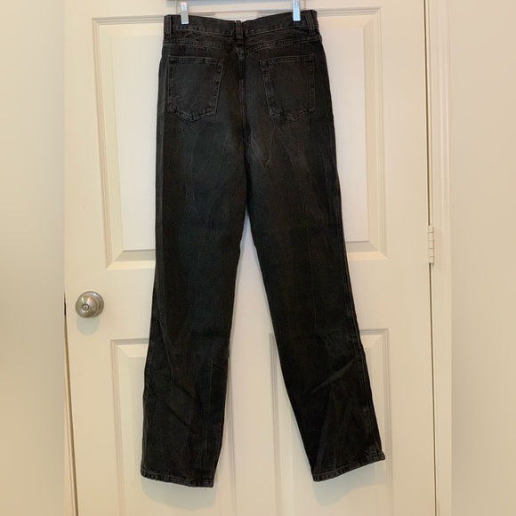 Zara 100% Cotton Charcoal High-Rise Straight Leg Jeans. Size-8 - Picture 4 of 4